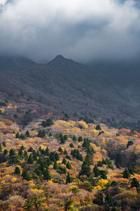 Scenic view of mountains against sky