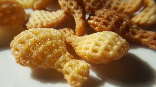 Close-up of fries on table 