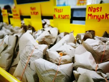 High angle view of market stall for sale