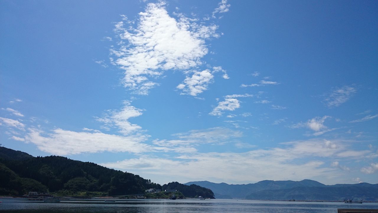 SCENIC VIEW OF SEA AND MOUNTAINS AGAINST SKY