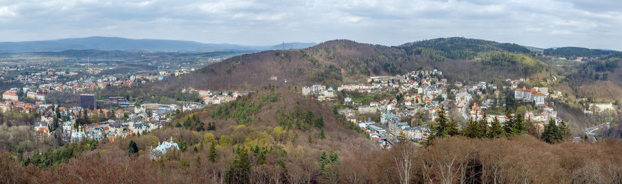 Panoramic shot of townscape against sky