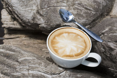 Coffee cup on table