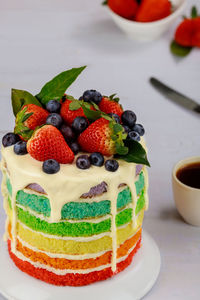 Close-up of strawberries in plate