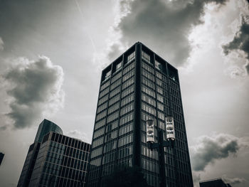 Low angle view of modern building against sky