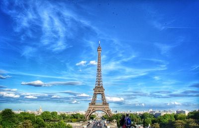 Low angle view of communications tower