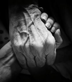 Close-up of human hands at home