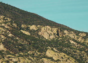 Scenic view of mountains against clear sky