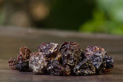 Close-up of meat on table