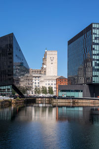 Reflection of buildings in city