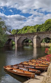 Bridge over river against sky