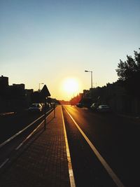 View of road at sunset