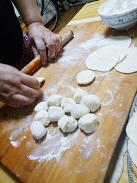 Close-up of woman preparing food