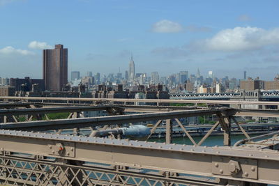 Cityscape seen from brooklyn bridge