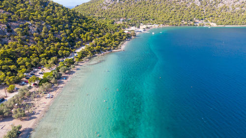 High angle view of beach