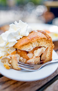 Close-up of dessert in plate on table