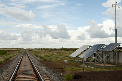 Railroad tracks against sky