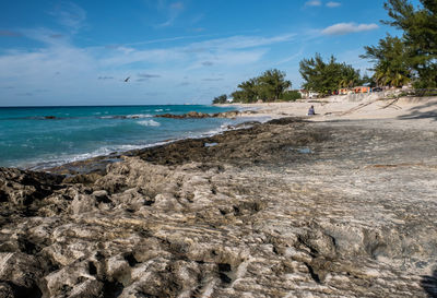 Scenic view of beach against sky