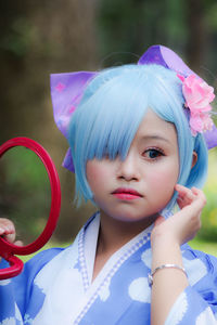 Close-up portrait of cute girl