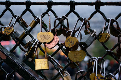 Love locks on a fence in paris