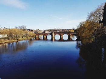 Bridge over river against sky