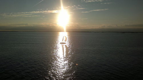 Scenic view of sea at sunset