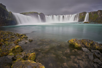 Scenic view of waterfall