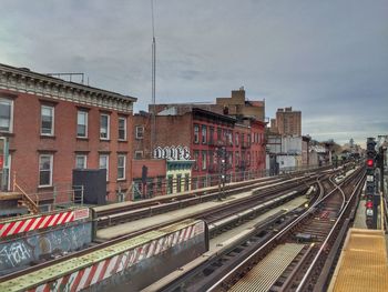 Railroad tracks against sky