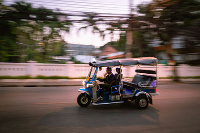 Bicycles on road in city