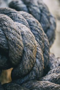 Natural jute rope wound on a pole