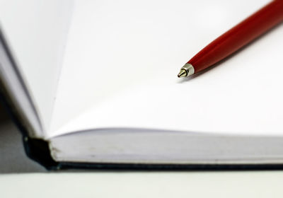 High angle view of pen on table