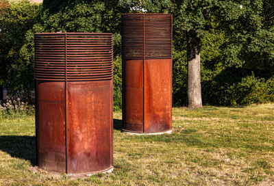 Rusty air ducts in summer sun