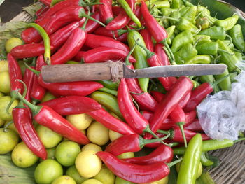 Full frame shot of red chili peppers