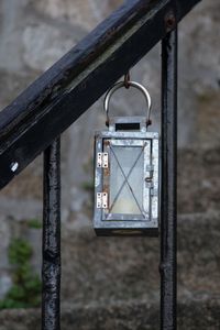 Lantern on railing