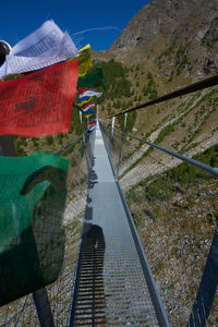 Footbridge over mountain