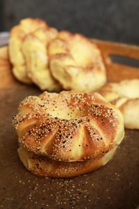 Close-up of bread on table