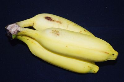 High angle view of bananas against black background
