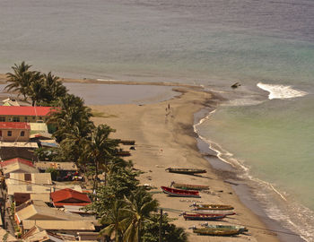 High angle view of beach