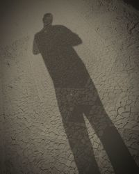 Shadow of man on wall