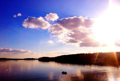 Scenic view of sunset over river