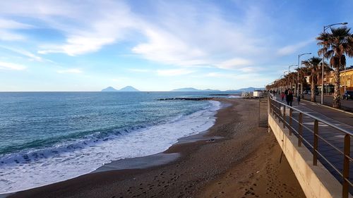 Scenic view of beach against sky