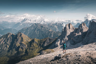 Panoramic view of mountains against sky