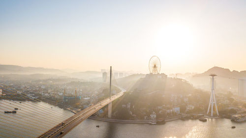 High angle view of buildings in city, ha long city, quang ninh province, vietnam