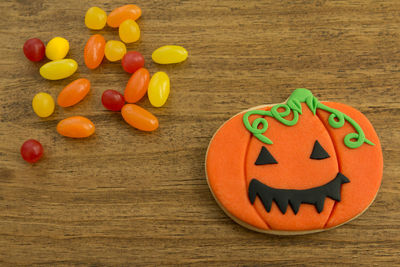 Close-up of pumpkin on table