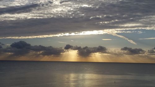 Scenic view of sea against sky at sunset