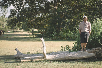 Full length of man standing in park