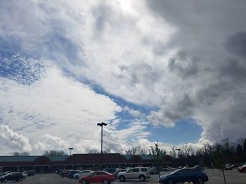 View of road against cloudy sky