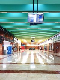 Illuminated railroad station platform