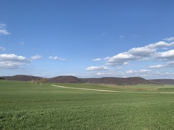 Scenic view of field against sky , in eichsfeld, thuringia, germany