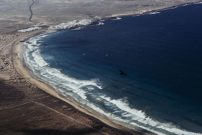 High angle view of beach