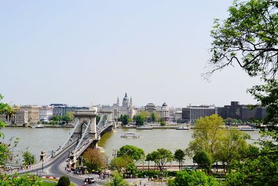 View of bridge over river